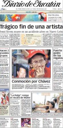 El Diario de Yucatán destaca en su página las causas de la tragedia.