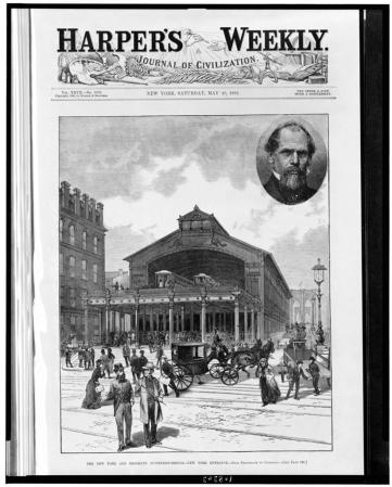 La revista "Harpers Weekly" rindió este homenaje a Roebling, el patriarca del puente.