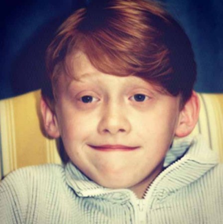 Rupert Grint, el actor de las películas de Harry Potter, cuando era un niño.