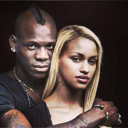 Fanny Neguesha, con Mario Barwuah Balotelli, quien fuera elegido por la revista Time entre las 100 personas más influyentes del mundo este año, junto con Obama, Justin Timberlake, Li Na, el Papa Francisco y Steven Spielberg, entre otros.