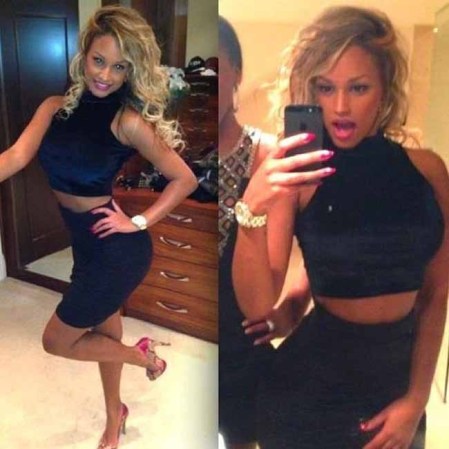 Fanny Neguesha novia de Balotelli es un golazo y el negro la hace lucir muy elegante y sexy.
