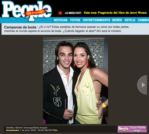 Entre 2004 y 2005 vivió un romance con la ex Miss Universo Amelia Vega. Sin embargo, en diciembre de 2005, la bella dominicana anunció que la relación había llegado a su fin.