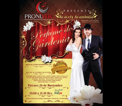 Su proyecto mas reciente en los escenarios, fue la puesta en escena del musical "Perfume de Gardenias".
