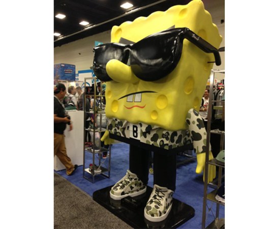 Aquí vemos al personaje Sponge Bob vestido de rockero.