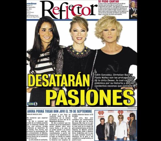 Entre sus proyectos está una película llamada "Deseo", con Edith González y Christian Bach.