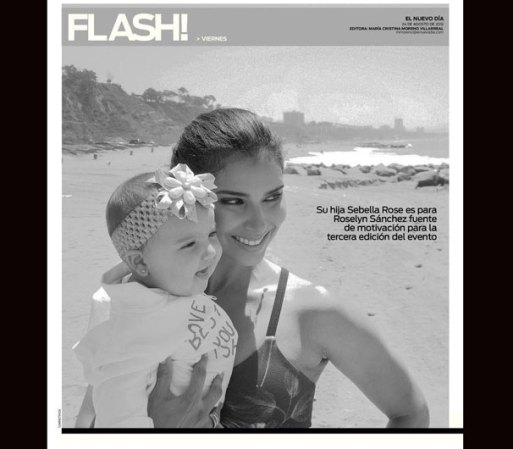 Además, cuando llegó a Nueva York, Roselyn escribió y actuó en una obra teatral llamada Out here on my own. En la foto, de portada en la revista Flash, con su pequeña hija, Sebella Rose.