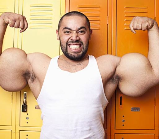El bíceps masculino más grande lo tiene Mostafa Ismail de Egipto en su brazo izquierdo y mide 25.5 pulgadas.
