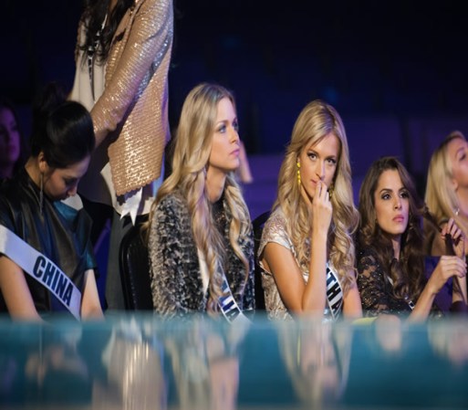 Ji Dan Xu, Miss China 2012; Renae Ayris, Miss Australia 2012; Melinda Bam, Miss South Africa 2012; y Laura Godoy, Miss Guatemala 2012.