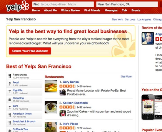 Yelp,Inc <br /><br />Industria: Compañía de raiting y reseñas online <br /><br />Puestos de trabajo: Vendedor, Encargado de clientes <br /><br />Las plazas son para: Utah, Arizona, California, Nueva Jersey