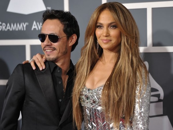 Con Marc Anthony en la entrega de los premios Grammy en Los Angeles, febrero del 2011.