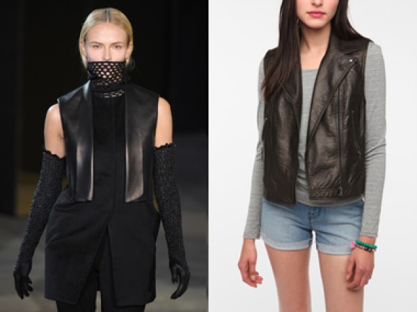 Alexander Wang propone cuellos de tortuga con chalecos de cuero, para un look imponente. Logra el estilo con este chaleco de Silence & Noise, $79
