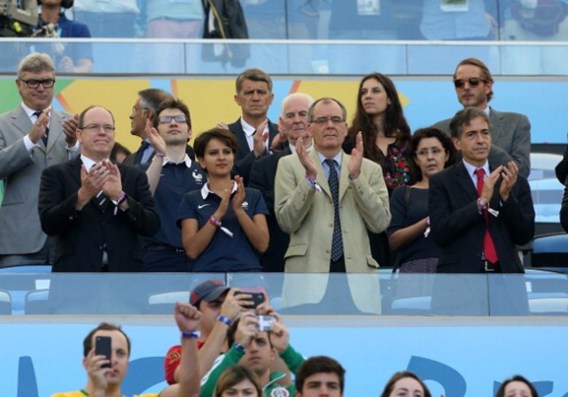 Principe Albert de Monaco y a Ministro Francesa de Women's Rights and Sports Najat Vallaud-Belkacem