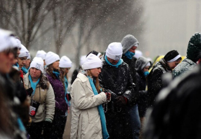 La nieve, que alcanzó una acumulación de casi 15 centímetros en el centro de Washington.