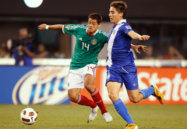 El delantero Javier Hernández (Manchester United, Inglaterra).