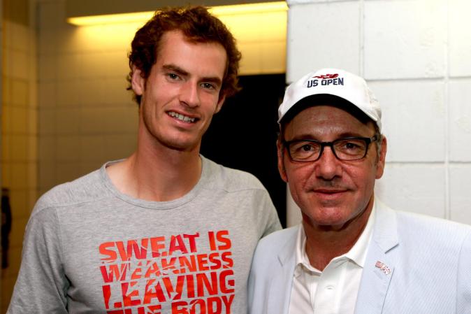 Andy Murray y el actor Kevin Spacey.