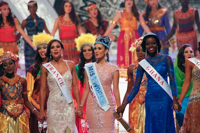 La primera dama de honor fue la francesa Marine Lorphelin, y en tercer lugar quedó la ghanesa Naa Okailey.