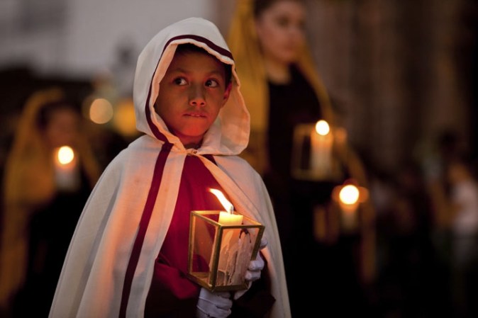 Procesión Silenciosa del Viernes Santo en San Luís Potosí, México.
