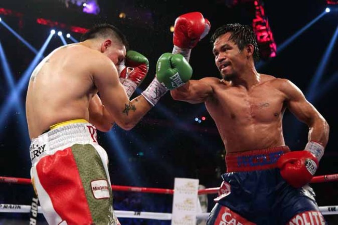 Paris Hilton, testigo de la derrota de Ríos frente a Pacquiao.