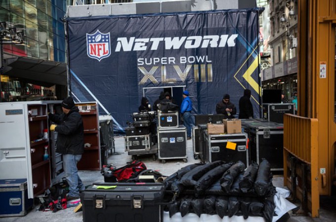 Varias cuadras de la avenida Broadway fueron cerradas para convertirlas en “Super Bowl Boulevard”, con motivo de la semana del Super Bowl XLVIII.