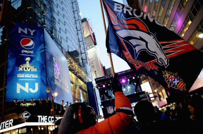 Varias cuadras de la avenida Broadway fueron cerradas para convertirlas en “Super Bowl Boulevard”, con motivo de la semana del Super Bowl XLVIII.