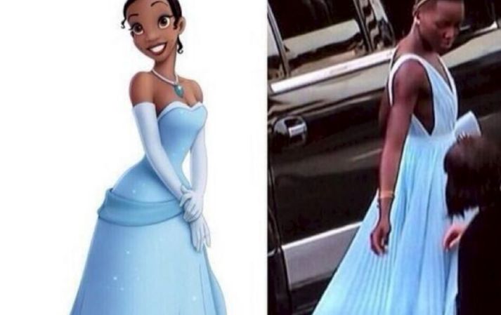 El traje de Lupita Nyong'o fue comparado al de princesa de Disney.
