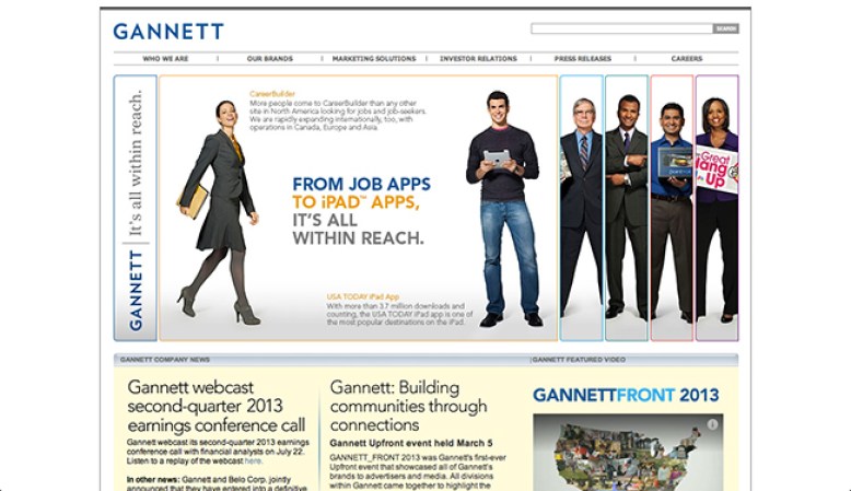 Gannett Co., Inc.<br /><br />Industria: Editorial, Comunicación<br /><br />Puestos de trabajo: California, Florida, Arkansas, Colorado <br /><br />Las plazas son para: Editores, Especialistas en Optimización Digital, Productores Multimedia, Operadores de prensa, Creativos