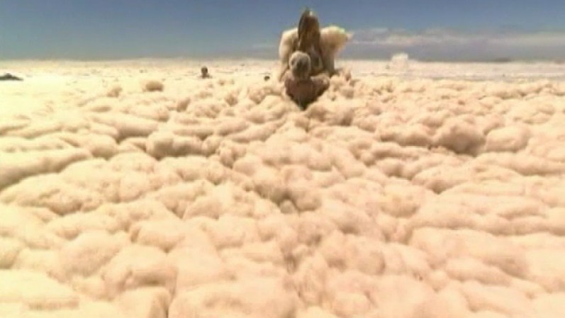 El 2013 tuvo un sinfín de noticias extrañas. Por ejemplo, las costas australianas fueron invadidas por la espuma del mar, luego de que un ciclón tropical azotara la zona.<br /><br /><br /> Invasión de espuma en Australia <br />