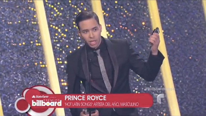 Prince Royce,obtuvo cuatro galardones: hot latin songs del año artista masculino, canción del año streaming con "Darte un beso", latin pop songs artista del año, y tropical songs artista del año.