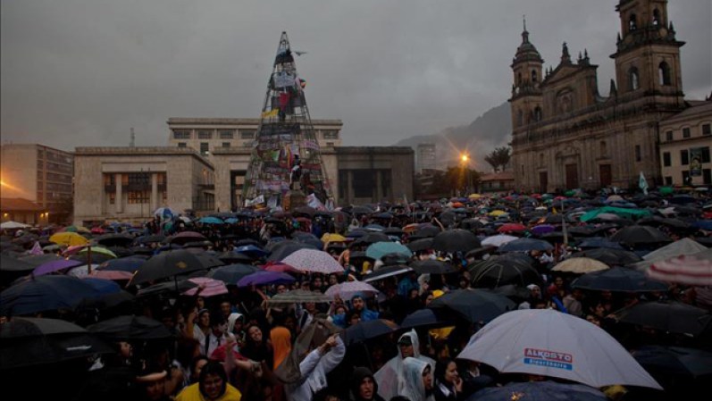 Estudiantes en huelga en Colombia