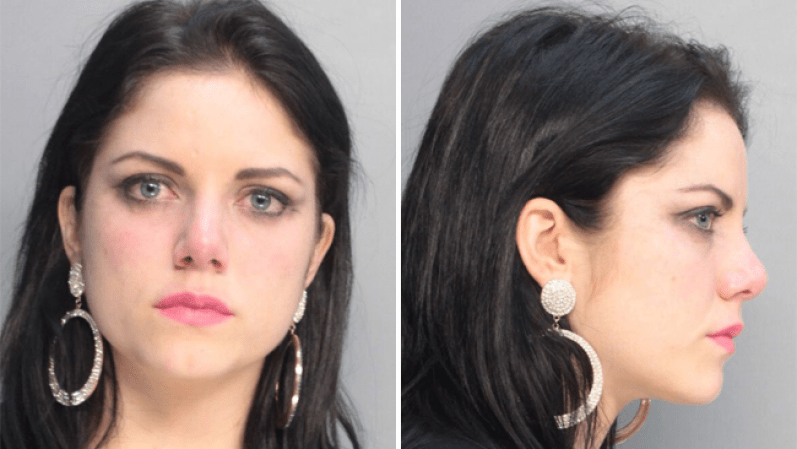 La actriz Ahrid Hannaley fue detenida el 14 de mayo del 2014 acusada de agredir con un vaso de champán a un encargado de seguridad de una discoteca en Miami Beach que le impidió el paso a una zona VIP.