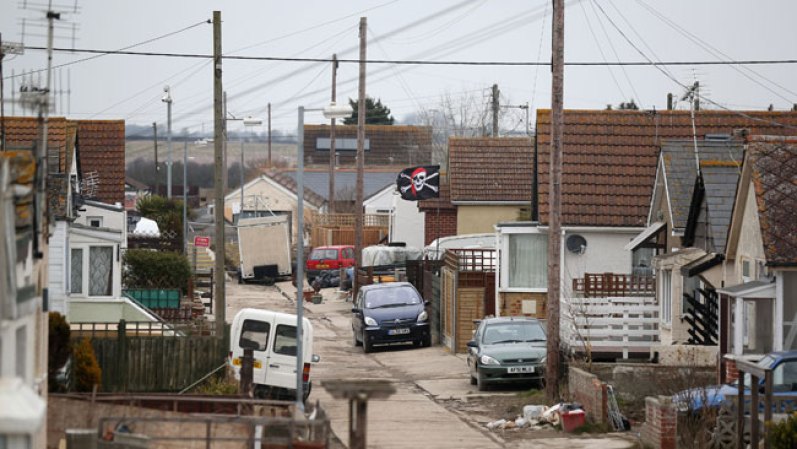 La zona de Brooklands, dentro de Jaywick, las casas estaban tan deterioradas que ordenaron su demolición.