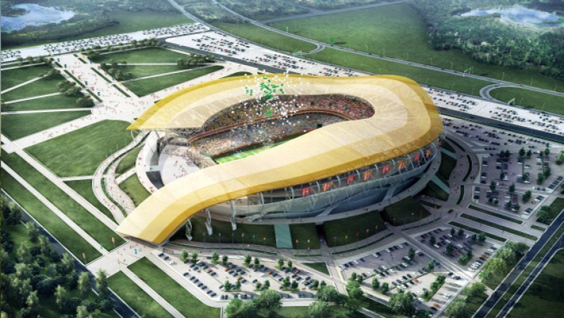 Estadio de la ciudad de Rostov-on-Don con capacidad de 45,000 espectadores. Ubicada en el sur de Rusia.