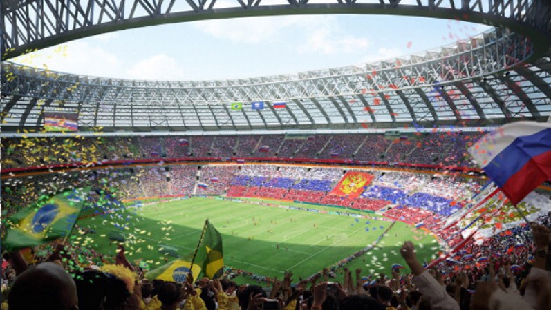 Así lucirá el estadio Luzhniki en Moscú tras las renovaciones para el Mundial de fútbol Rusia 2018.