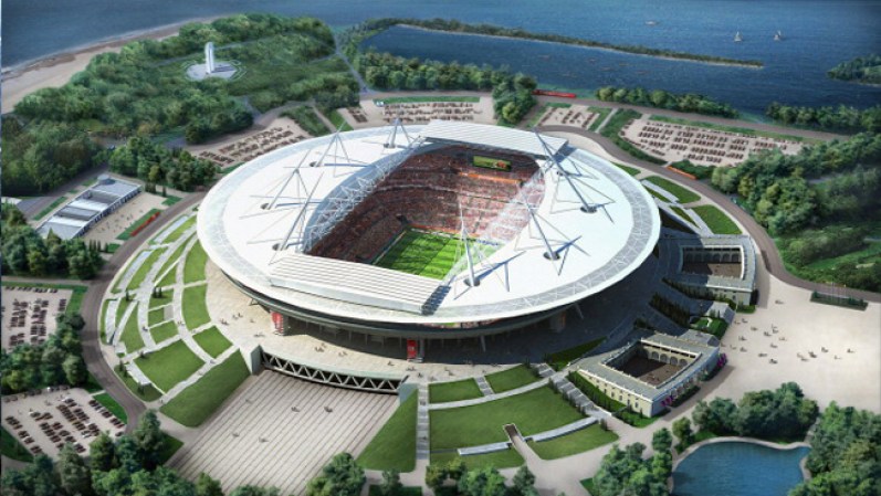 Estadio en San Petersburgo. La segunda ciudad más grande de Rusia y la ubicada más al norte en todo el mundo. Tendrá capacidad para 69,500 personas. Espera ser inaugurado en el 2015.