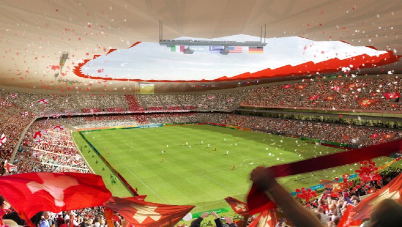 Así lucirá el interior del estadio de Saransk. Allí también se juega la liga premier de Rusia.