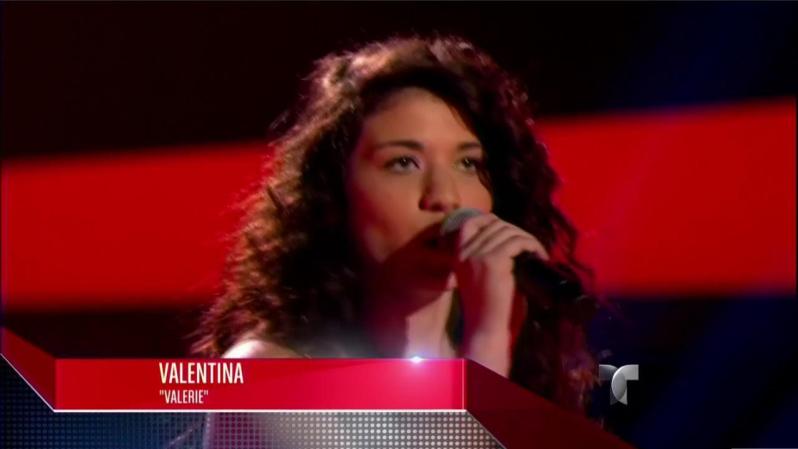 Valentina, de Oklahoma City, interpretó “Valerie”. La jovencita llegó al corazón de los coaches masculinos con su canto ¡y Roberto Tapia logró quedarse con su voz!