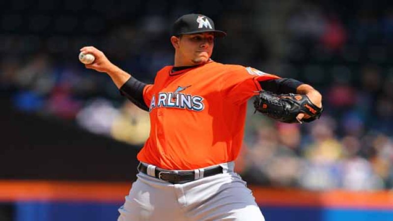 Jose Fernandez #16 de los Marlins de Miami