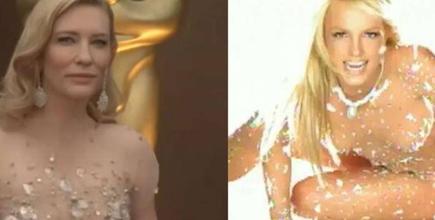 El traje de Cate Blanchett fue comparado al de Britney Spears en su video del tema "Toxic".