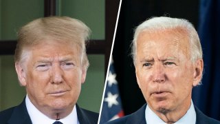 Donald Trump (left) and Joe Biden (right).