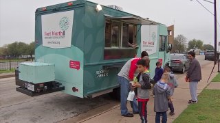 Fort Worth ISD rolls out food trucks to make sure students are fed during the COVID-19 pandemic.