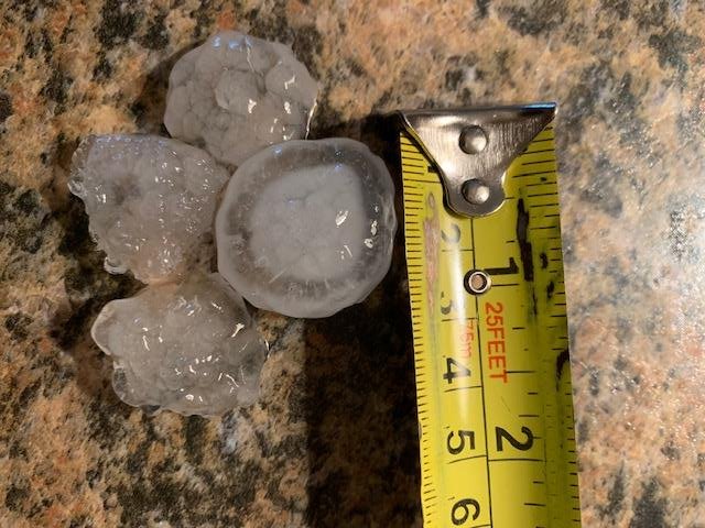 Imágenes del granizo en Providence Village, Texas