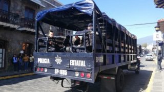 Camión de policía en Veracruz