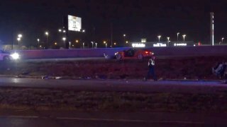 A woman has died and her four passengers were injured early Sunday after officials say a 16-year-old boy ran into the back of their truck and fled on foot without stopping to help.
