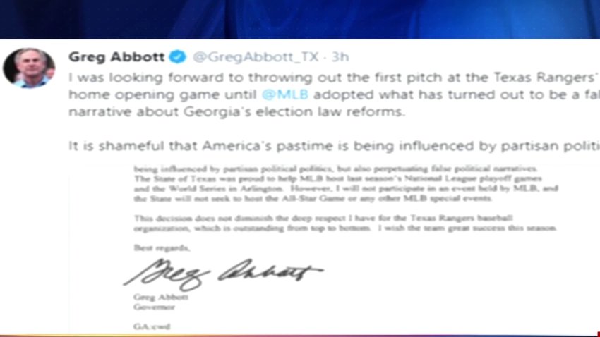 Greg Abbott canceló su primer lanzamiento con los Texas Rangers
