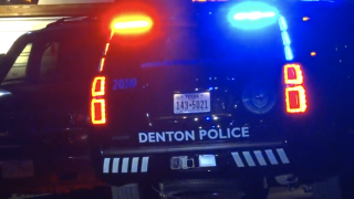 Denton police SUV outside an apartment complex.