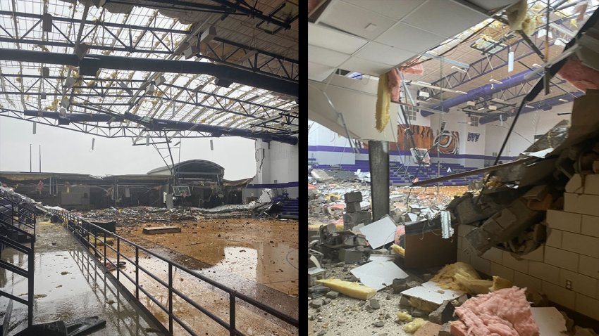 A possible tornado Monday afternoon has left behind significant damage in Jacksboro, including at Jacksboro High School and the Jacksboro Animal Shelter.