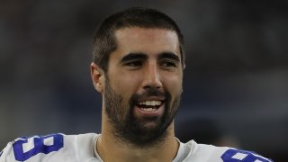 Gavin Escobar #89 of the Dallas Cowboys at AT&T Stadium on October 9, 2016 in Arlington, Texas.