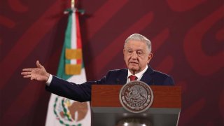 El presidente de México, Andrés Manuel López Obrador, durante su conferencia matutina en Palacio Nacional, en Ciudad de México, México.