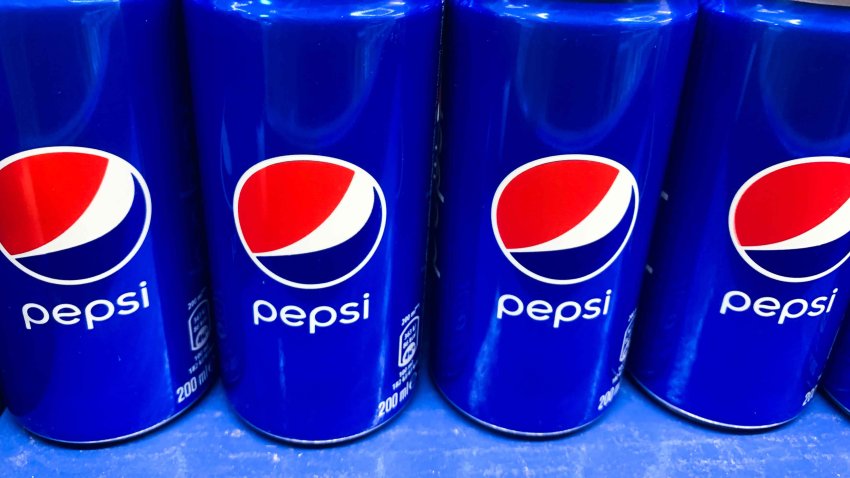 Pepsi cans are seen at the shop in this illustration photo taken in Krakow, Poland, on March 18, 2022.