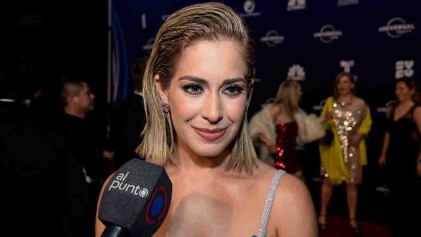 MEXICO CITY, MEXICO – NOVEMBER 17: Carmen Aub speaks during the red carpet for the NBCUniversal Experience at Jardin Santa Fe on November 17, 2022 in Mexico City, Mexico. (Photo by Jaime Nogales/Medios y Media/Getty Images)